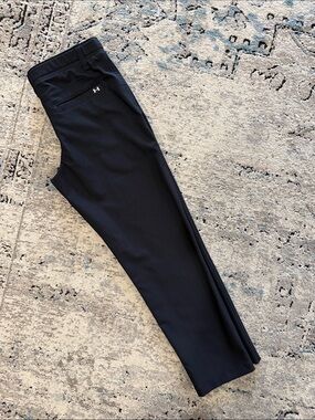 Under Armour Boys Matchplay Golf Pants Medium Black Stretch Adjustable Waist
